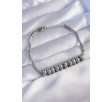 316L Çelik Gümüş Renk Oval Figürlü Bileklik - TJ-BB6097