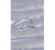 Pirinç Gümüş Renk Zirkon Taşlı İncili Satürn Model Ayarlanabilir Yüzük - TJ-BYK3222