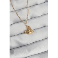 316L Çelik Zincir Gold Renk Renkli Zirkon Taşlı Kalp Kolye TJ-BKO8905