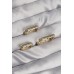 Pirinç Gold Renk Renkli Zirkon Taşlı Kare Model Küpe Seti - TJ-BKP9116