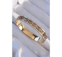316L Çelik Gold Renk Zirkon Taşlı Tiffany Model Kelepçe - TJ-BB6188