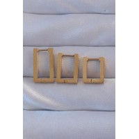 316L Çelik Gold Renk Dikdörtgen Küpe Seti TJ-BKP9159