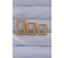 316L Çelik Gold Renk Dikdörtgen Küpe Seti - TJ-BKP9159