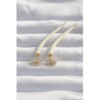 Pirinç Krem Renk Botega Küpe TJ-BKP9169