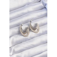 Pirinç Gold Gümüş Renkli Düz Plaka Halka Küpe TJ-BKP9229