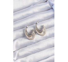 Pirinç Gold Gümüş Renkli Düz Plaka Halka Küpe - TJ-BKP9229