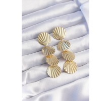 Pirinç Gold Renk Deniz Kabuğu Model Sallantılı Küpe - TJ-BKP9246