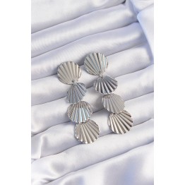 Pirinç Gümüş Renk Deniz Kabuğu Model Sallantılı Küpe TJ-BKP9247