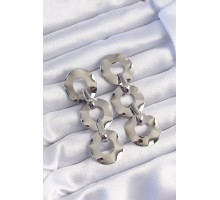 Pirinç Gümüş Renk Oval Ayna Model Sallantılı Küpe - TJ-BKP9251