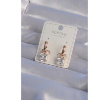 XUPİNG Rose Renk Zirkon Taşlı Halka Küpe - TJ-BKP9364