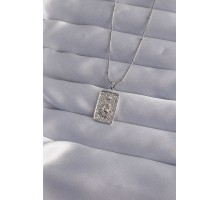 316L Çelik Zincir Gümüş Renk Lazer İşlemeli Göz Figür Tarot Kolye - TJ-BKO9018