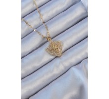 316L Çelik Zincir Altın Renk Zirkon Taşlı Kutup Yıldızı Kolye - TJ-BKO9125