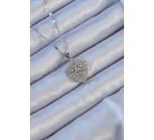 316L Çelik Zincir Gümüş Renk Zirkon Taşlı Kutup Yıldızı Kolye - TJ-BKO9126