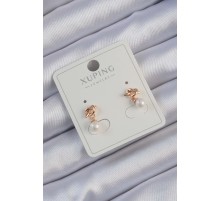 Xuping Rose Renk İnci Taşlı Düğüm Küpe - TJ-BKP9397