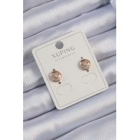 Xuping Rose Renk Zirkon Taşlı Yansımalı Oval Küpe TJ-BKP9414