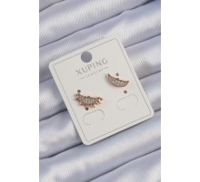 Xuping Rose Renk Zirkon Taşlı Ay ve Güneş Tasarımlı Küpe - TJ-BKP9429