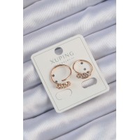 Xuping Rose Renk Zirkon Taşlı Su Yolu Küpe TJ-BKP9430