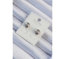 Xuping Gümüş Renk Minimal Bombeli Oval Küpe - TJ-BKP9453