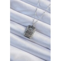 316L Çelik Zincir Eskitme Gümüş Renk Ay Figürlü Tarot Kolye TJ-BKO9222