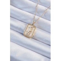 316L Çelik Zincir Renk Zirkon Taşlı Çerçeveli Tarot Kolye TJ-BKO9233