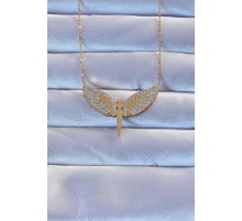 316L Çelik Altın Renk Zirkon Taşlı Mikail Kolye - TJ-BKO9263