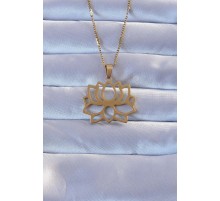 316L Altın Renk Lotus Kolye - TJ-BKO9270