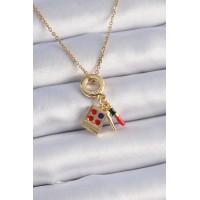 316L Çelik Gold Renk Makyaj Paleti Figür Charm Model Kadın Kolye - TJ-BKO9322