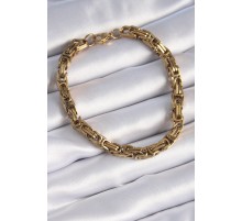316L Çelik Gold Renk Kral Zincir Model Erkek Bileklik - TJ-EB3693