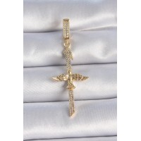 Pirinç Gold Renk Zirkon Taş Detaylı Elif Model Anka Kuşu Figür Ajda Charm TJ-BC1013