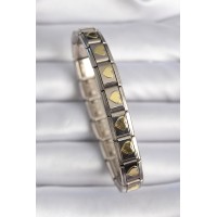 316L Çelik Gümüş Renk Gold Kalp İşleme Nomination Charm Bileklik TJ-BB6460
