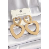 316L Çelik Gold Renk Kalp Model Kadın Küpe TJ-BKP9714