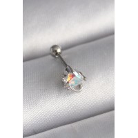 316L Çelik Gümüş Renk Zirkon Taşlı Kalp Tragus Piercing TJ-PR1243