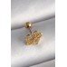 316L Çelik Gold Renk Zirkon Taşlı Kalp Sonsuzluk Detay Tragus Piercing - TJ-PR1248