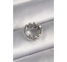 316L Çelik Gümüş Renk Zirkon Taşlı Yaprak Model Tragus Piercing - TJ-PR1303