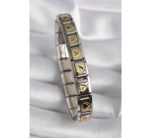 316L Çelik Gümüş Renk Gold Kalp İşleme Nomination Model Kadın Bileklik - TJ-BB6481