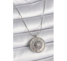 316L Çelik Gümüş Renk Zirkon Taşlı 12 Burç Madalyon Model Kadın Kolye - TJ-BKO9541