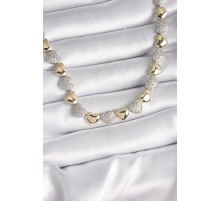Pirinç Mix Renk Zirkon Taşlı Kalp Model VIP Exclusive Seri Kadın Kolye - TJ-BKO9545