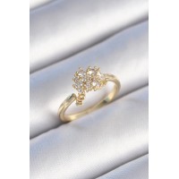 Pirinç Gold Renk Zirkon Taşlı Kadın Yüzük TJ-BYK3442