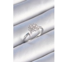 Pirinç Gümüş Renk Zirkon Taşlı Kadın Yüzük - TJ-BYK3443