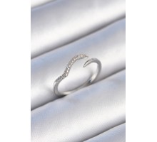 Pirinç Gümüş Renk Zirkon Taşlı Kadın Yüzük - TJ-BYK3451