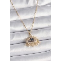 316L Çelik Gold Renk Zincir Zirkon Taşlı Göz Model Kadın Yüzük TJ-BKO9563