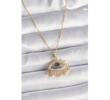 316L Çelik Gold Renk Zincir Zirkon Taşlı Göz Model Kadın Yüzük - TJ-BKO9563