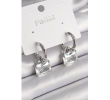 Pirinç Gümüş Renk Sallantı Zirkon Taşlı Çanta Model Kadın Küpe - TJ-BKP9769