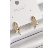 Pirinç Gold Renk Zirkon Taşlı Yılan Model Kadın Küpe - TJ-BKP9790