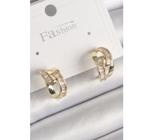 Pirinç Gold Renk Zirkon Taşlı Zincir Model Kadın Küpe - TJ-BKP9794