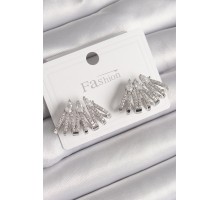 Pirinç Gümüş Renk Zirkon Taşlı Deniz Kabuğu Model Kadın Küpe - TJ-BKP9797