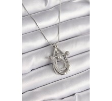 316L Çelik Gümüş Renk Zirkon Taşlı Damla Model Kadın Kolye - TJ-BKO9606