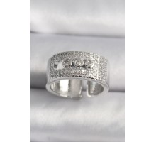 Pirinç Gümüş Renk Zirkon Taşlı Messika Model Kadın Yüzük - TJ-BYK3487