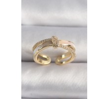 Pirinç Gold Renk Zirkon Taşlı Düğüm Model VIP Seri Kadın Yüzük - TJ-BYK3516