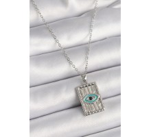 316L Çelik Gümüş Renk Zirkon Taşlı Göz İşleme Detaylı Plaka Model Kadın Küpe - TJ-BKO9616